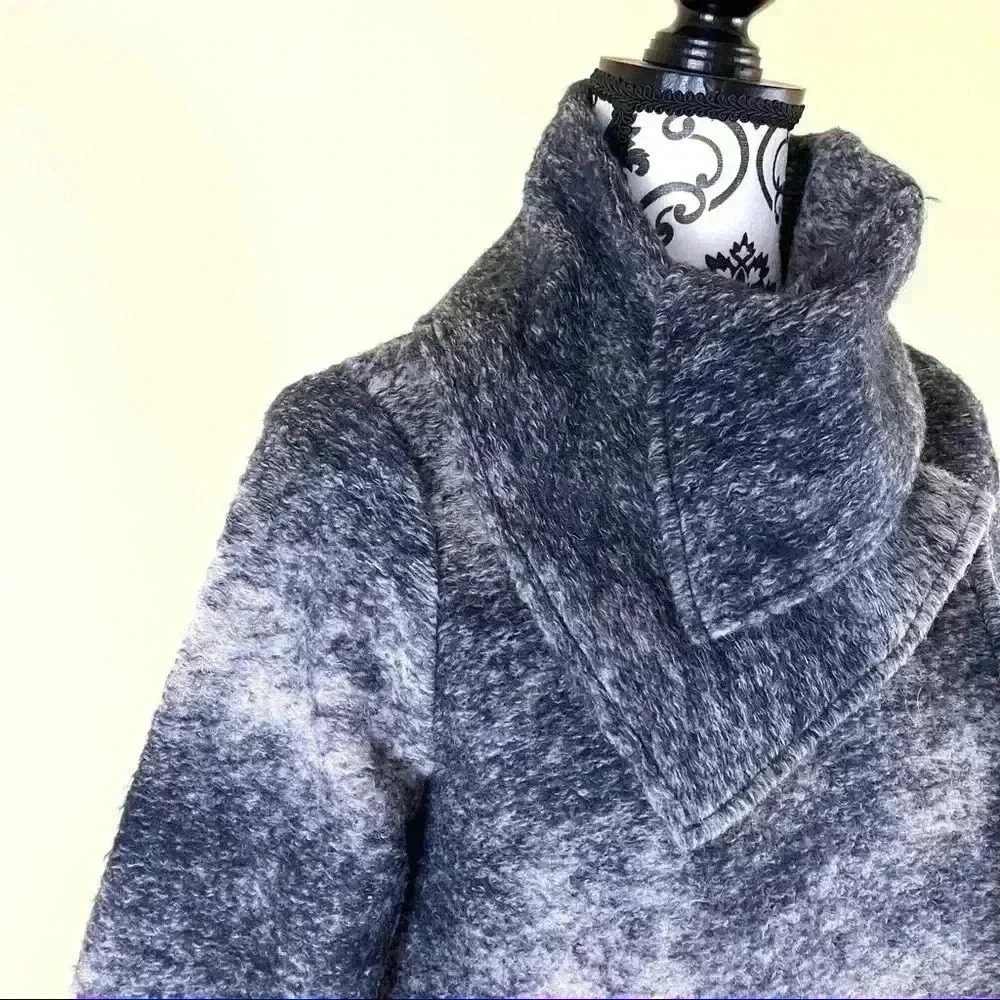 Nanette Lepore Sustainable Gray Ombre Wool Mohair Swing Jacket Coat Size S - Picture 8 of 16